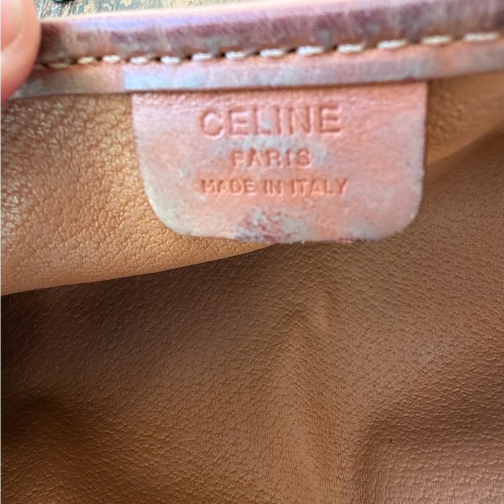Celine Macadam Clutch Pouch Brown Canvas Leather Trim - Picture 11 of 12